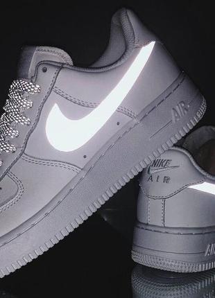 Кроссовки nike air force 1 low 3m reflective swoosh white2 фото