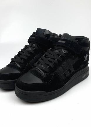 Adidas forum black suede