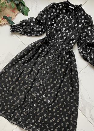 Волшебное, праздничное платье миди с карманами