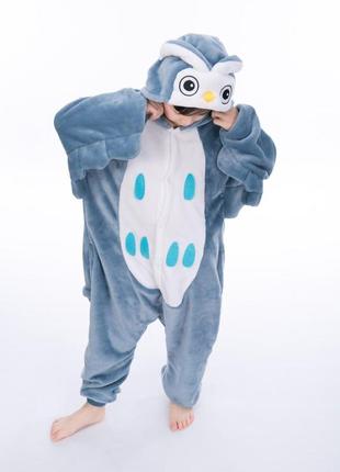 Детская пижама кигуруми совуня, тёплая детская пижама сова
