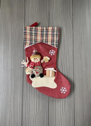 Новогодний рождественский носок для декора дома, ступенек, камина5 фото