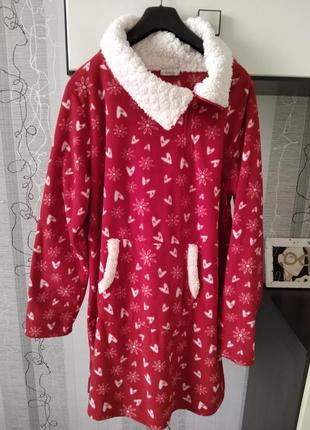 Теплый флисовый халат ночнушка платья 18-201 фото