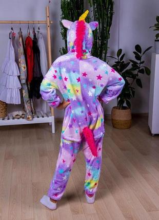 Детская пижама кигуруми единорог звезда, тёплая детская пижама2 фото