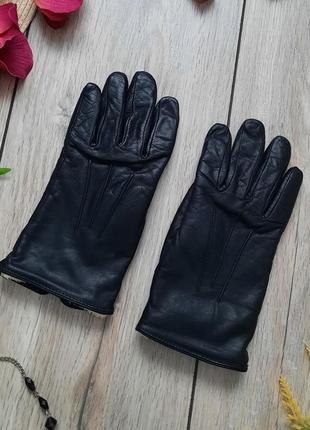Теплые кожаные перчатки, чатки кожаные6 фото