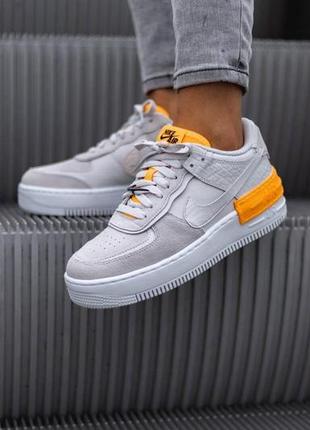 Кроссовки nike air force 1 shadow vast grey laser orange6 фото