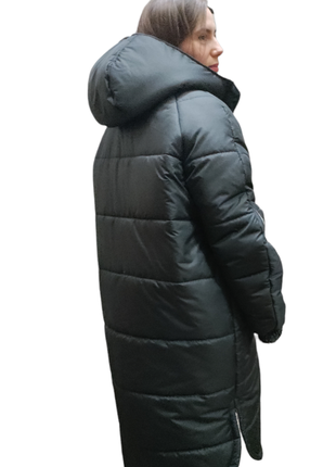 Женская длинная куртка зимняя пуховик силикон 2504 фото