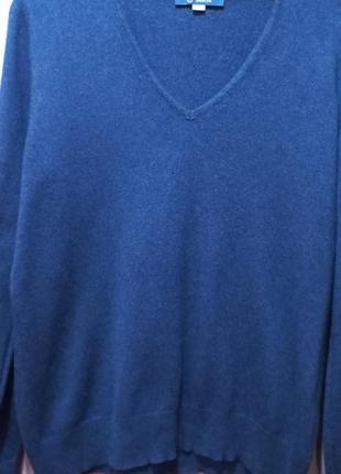 Кашеміровий пуловер  темно синього кольору1 фото