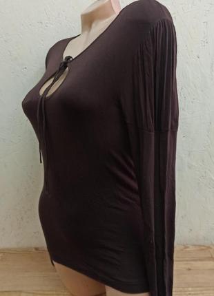 Eldar kitty кофточка блузка женская коричнево шоколадная длинный рукав размер l, xl3 фото