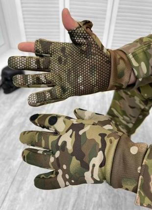 Зимові тактичні рукавички elit мультикам. рукавиці військові утеплені зимові2 фото