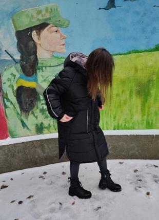 Женская длинная куртка зимняя пуховик силикон 25010 фото