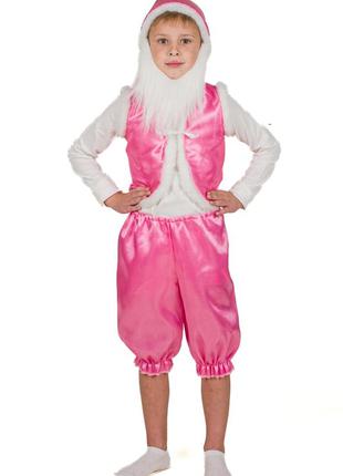 Карнавальный костюм гном (розовый), размеры на рост 100 - 1202 фото