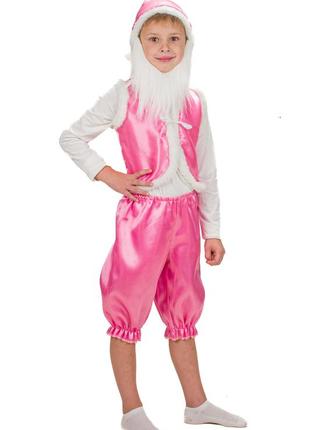 Карнавальный костюм гном (розовый), размеры на рост 100 - 1203 фото