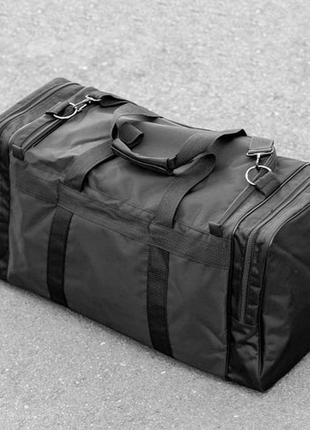 Большая дорожная спортивная сумка everlast bl черная текстильная для поездок на 60л прочная6 фото