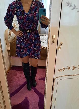 Платье с принтом цветов