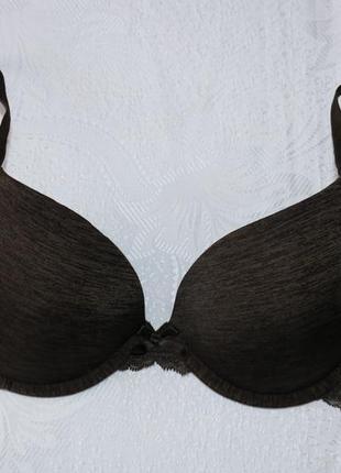 75в - 34в гладкий меланжевый бюстгальтер цвета хаки с кружевной спинкой