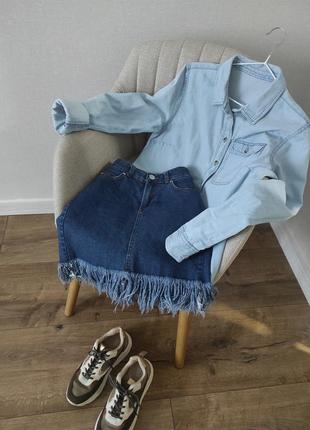 Женская юбка джинсовая мини2 фото