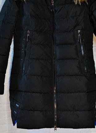 Женская пуховая куртка – пальто с натуральным мехом4 фото