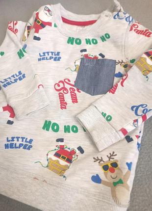 Теплый рождественский свитшот свитер кофта