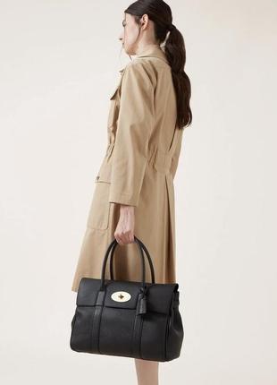 Mulberry bayswater black & brass classic grain bag