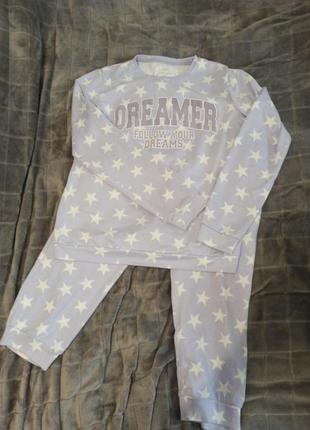 Піжама з зірками лілова,домашній костюм1 фото
