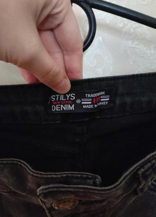Шорти міді чорні джинсові2 фото