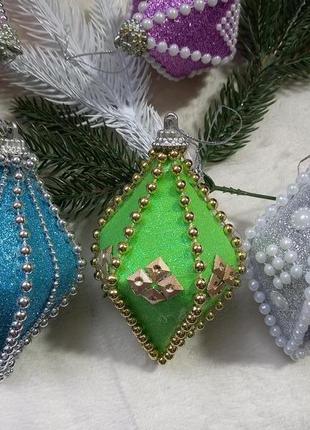 Новорічні іграшки ручної роботи в наборі