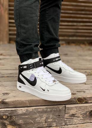 Знижка❄️ nike New air Bone білі найк аір форс шкіра зима winter ❄️ теплі черевики чоботи fur хутро