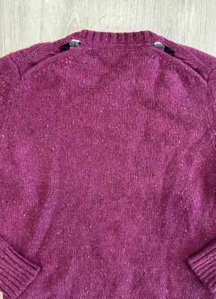 Малиновий вовняний светр burberry розмір xl6 фото