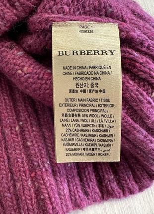Малиновий вовняний светр burberry розмір xl8 фото