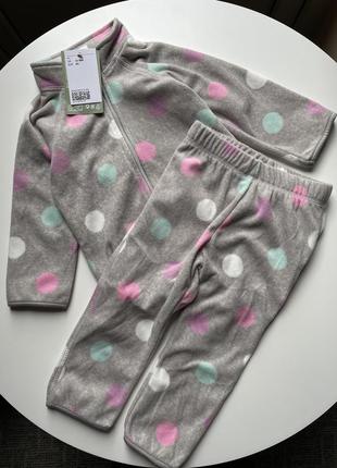 Костюм h&m на 12-18 міс. (80-86см) фліс, флисовый, кофта, штани, штаны