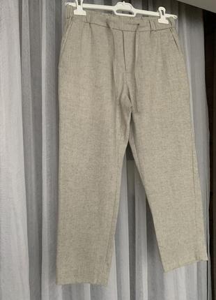 Укороченные шерстяные брюки s1 фото
