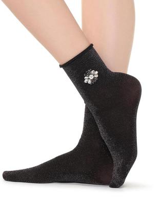 Супермодные носочки calzedonia с блестками и аппликацией из больших страз !!!2 фото