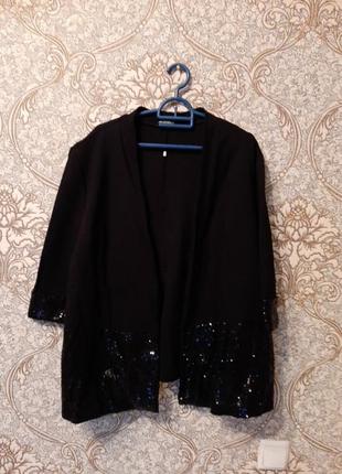 Кардиган в пайетки большой размер