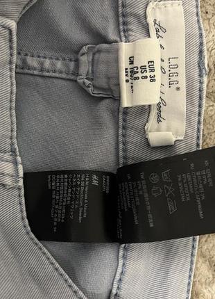 H&m logg джинсы женские средняя посадка прямые голубые сизые р. 385 фото
