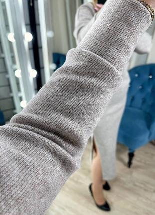 Женский костюм юбка кофта юбка миди теплый ангора