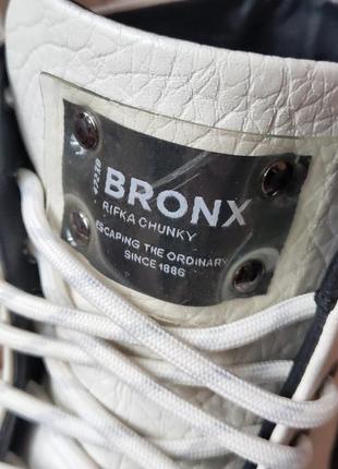 Черевики на шнурках, ботінки біла шкіра bronx2 фото