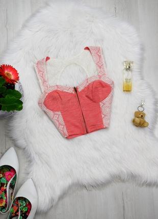 Прикольный красный топ вставки гипюра кроп топ