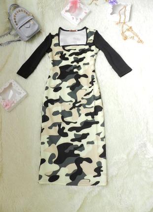 Платье мидии милитари камуфляж1 фото
