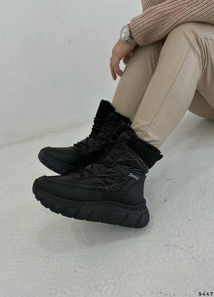 Модні чорні жіночі зимові спортивні черевики6 фото