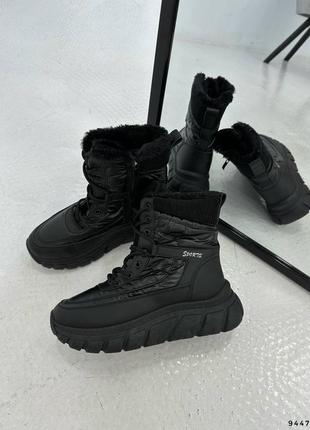 Модні чорні жіночі зимові спортивні черевики3 фото