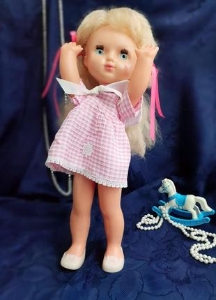 1980-е! 🌸 винтаж даша кукла ссср киевская фабрика игрушек победа пластмасс длинные волосы 42 см большая советская голубые глаза5 фото