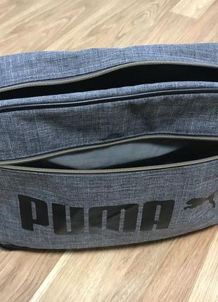 Сумка на плече puma campus reporter steel grey/black7 фото