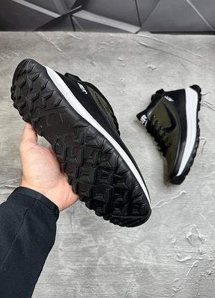 Зисові чоловічі кросівки nike на хутрі, черевики натуральна шкіра/нубук кольору хакі8 фото