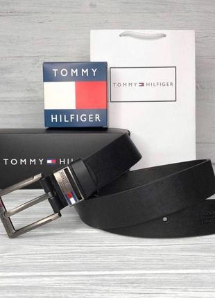 Чорний ремінь tommy hilfiger чоловічий на подарунок