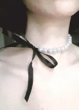 Ожерелье из жемчуга на завязках