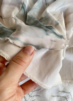 Молочная акварельная мраморная юбка миди stradivarius5 фото