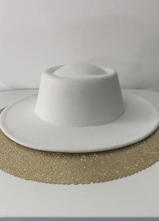 Шляпа канотье унисекс с круглой тульей 8 см белый дефект