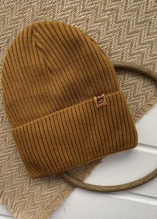 Дитяча зимова шапка світло коричнева,1 фото