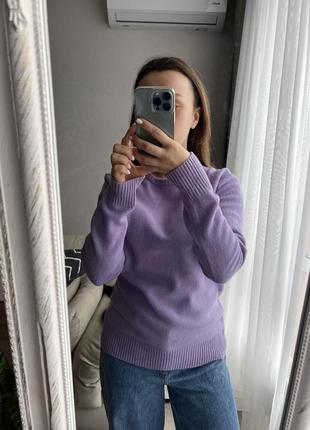 Лавандовий светр з 100% вовни, вовняний