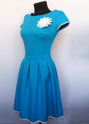 Суперціна. стильне плаття, яскраво блакитне. нове, р. 42-462 фото